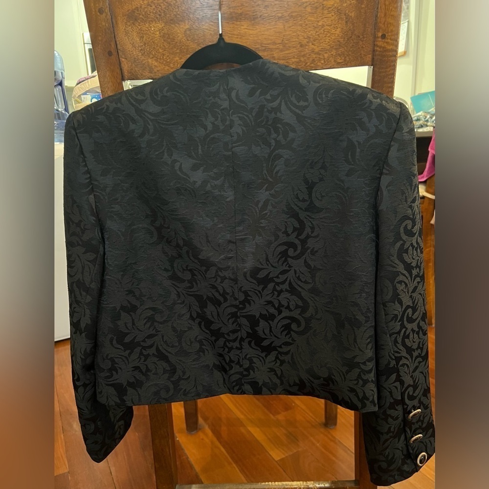 Baroque black print blazer cropped jacket S/M - Picture 5 of 5
